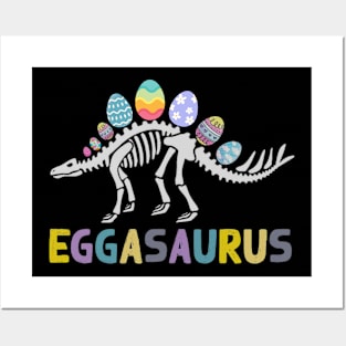 Eggasaurus Stegosaurus Easter Egg Dinosaur Funny Easter Posters and Art